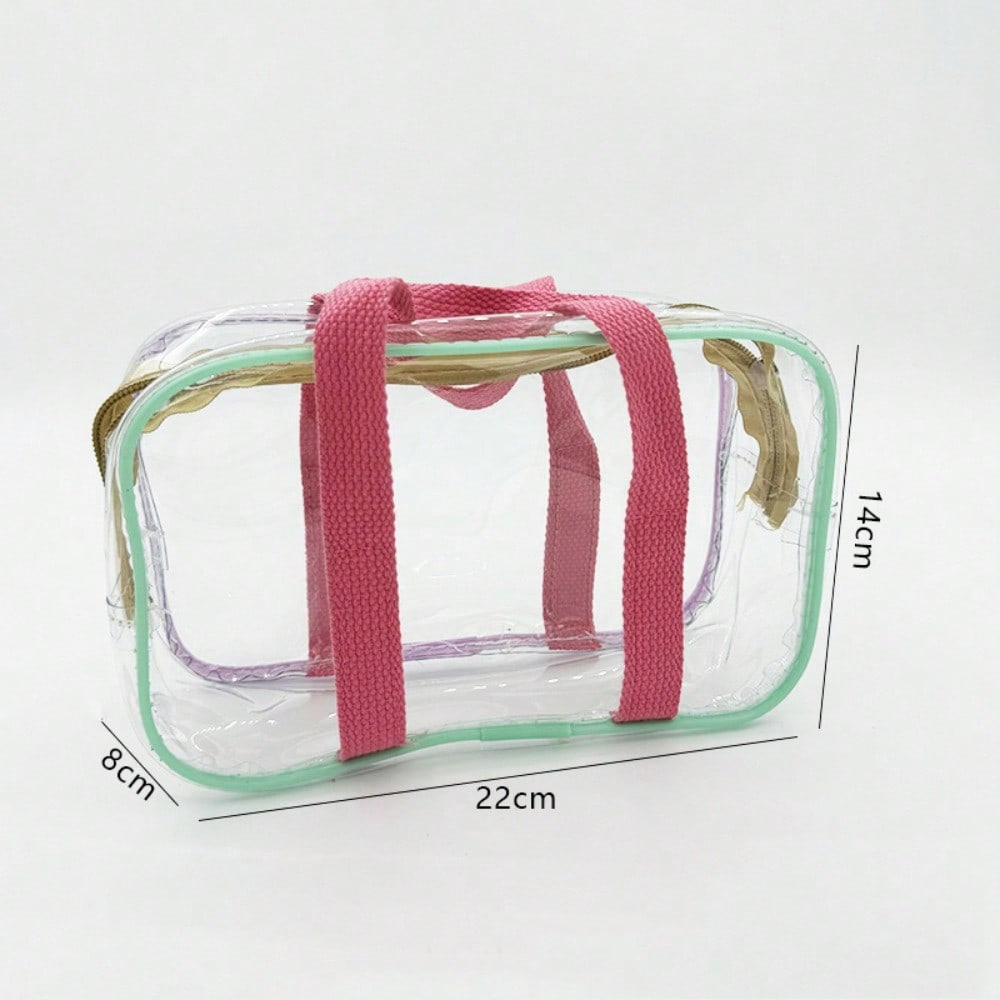 Korean Ins Cream Color Large Capacity, Swimming Transparent Water Beach Bag Storage Bag Macaron Toilet Bag