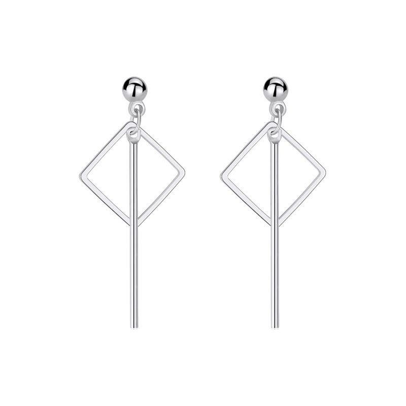 Japanese and Long Strip One-word Stick Triangular Round Square Long Geometric Earrings Simple Personalized Creative Stud Earrings