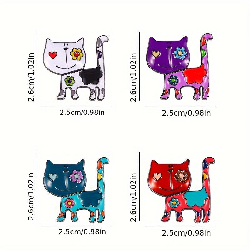 Colorful Cartoon Cat Enamel Brooch Pins Cute Fashion Painted Scarf Buckle Stylish Mixed-Color Cat Brooches for Women