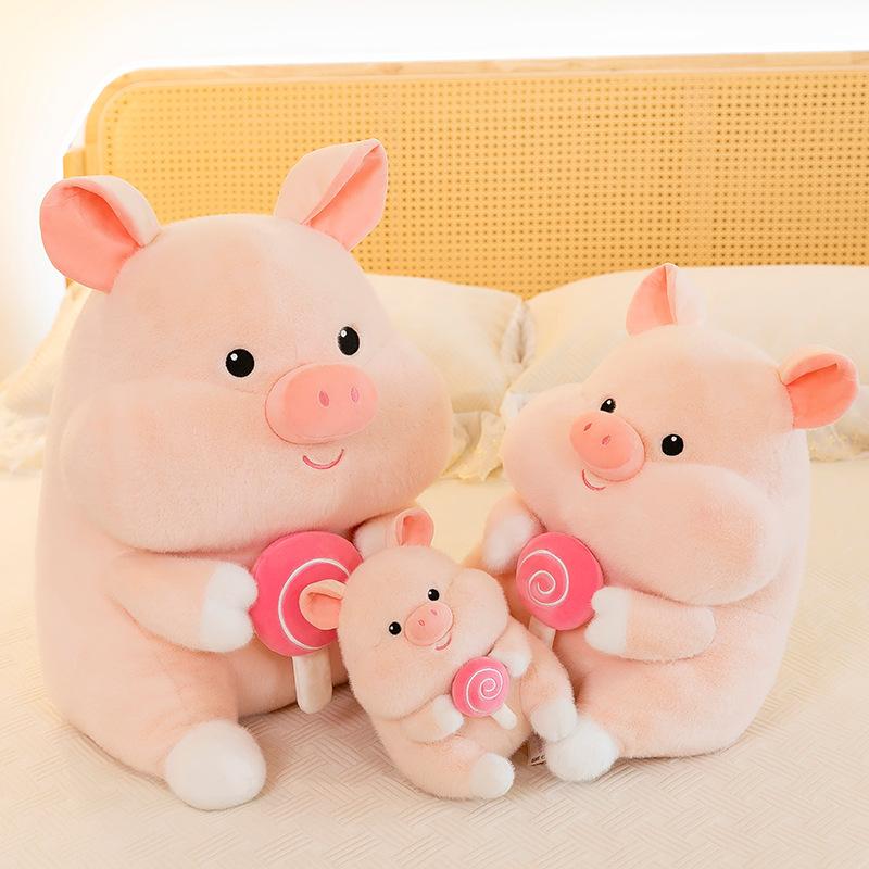 New Candy Pig Plush Toy Doll Cute Lollipop Pig Doll Children's Pillow