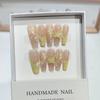 Pure Hand-wearing Nail Fake Nail Patch French Hand-painted Akiya Small Flower Shell Manicure Removable Nail Patch