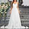 Suspender V-neck new large skirt solid color elegant slim sleeveless wedding dress skirt