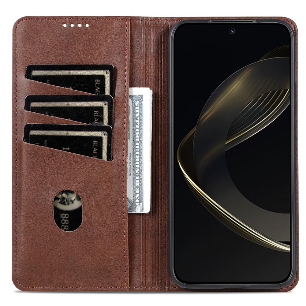 

AZNS For Xiaomi Poco F7 Pro 5G/Redmi K80 5G Case Cowhide Texture PU Leather Wallet Phone Cover Blue