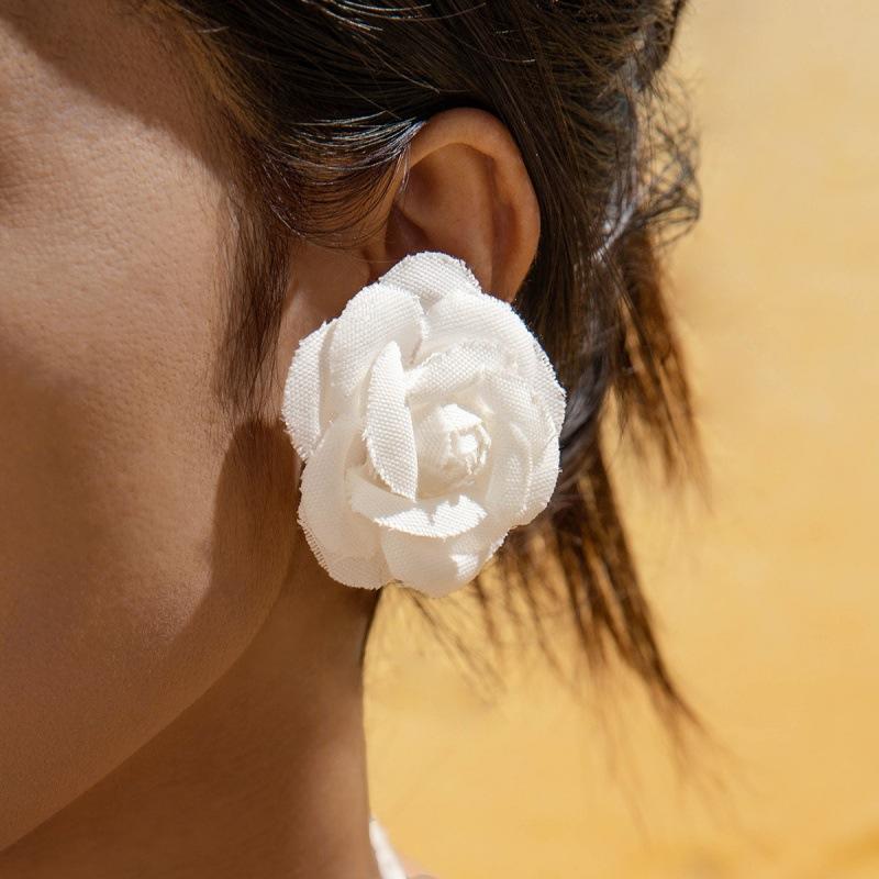 Новые украшения, корейские пушистые серьги-большие цветы, набор серег из премиального фланелевого кружева, разноцветный.