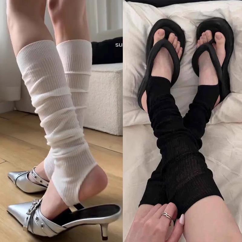 Frühling Sommer Einfache Lange Kniehohe Socken Koreanischer Ballett-Stil Wadenhohe Socken Sonnenschutz Zum Aufsetzen Auf Die Füße JK Strümpfe