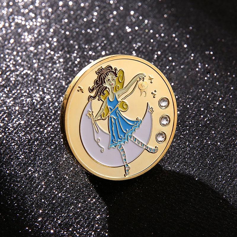 

Новая монета-медаль Зубной Феи Детские сувениры Креативные подарки для девочек Коллекционные монеты синий