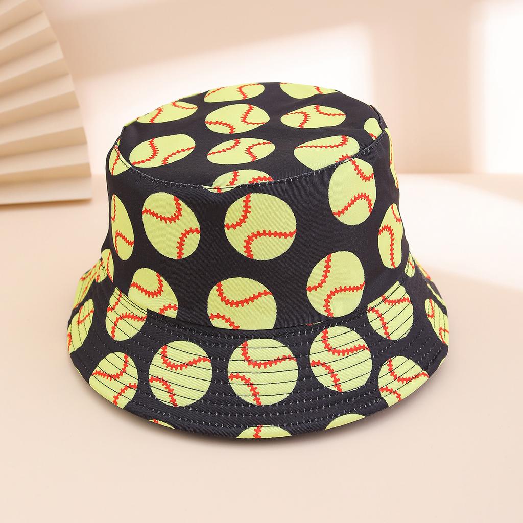 Trendy Fashion Reversible Fisherman Hat Full Print Sports Flat Top Sunshade Bucket Cap Suitable for Outdoor Travel