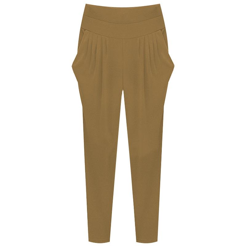 

Large Size Women s Clothing High Waist Harlan Pants Women s Pants Extra Large Size Loose and Thin Elastic Pants Thin M хаки