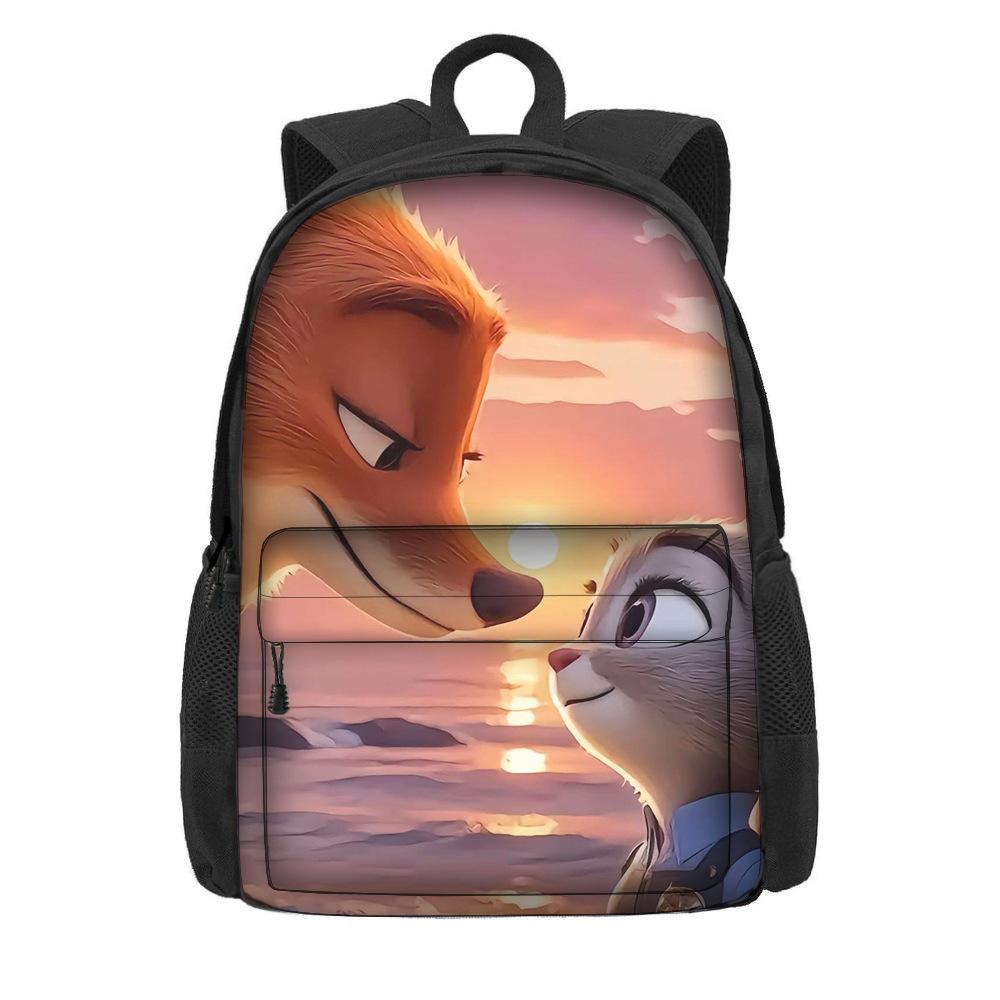 Kreslený batoh s motivem Zootopie 2 pro žáky základní školy, velká kapacita, lehký dvouramenný batoh