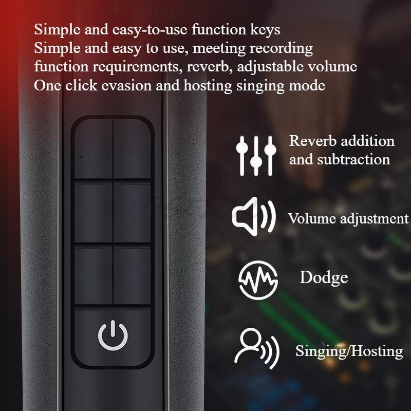 Reverberation Microphone Singing KTV Home and Outdoor Heart-shaped Directional Sound Card Integrated Microphone