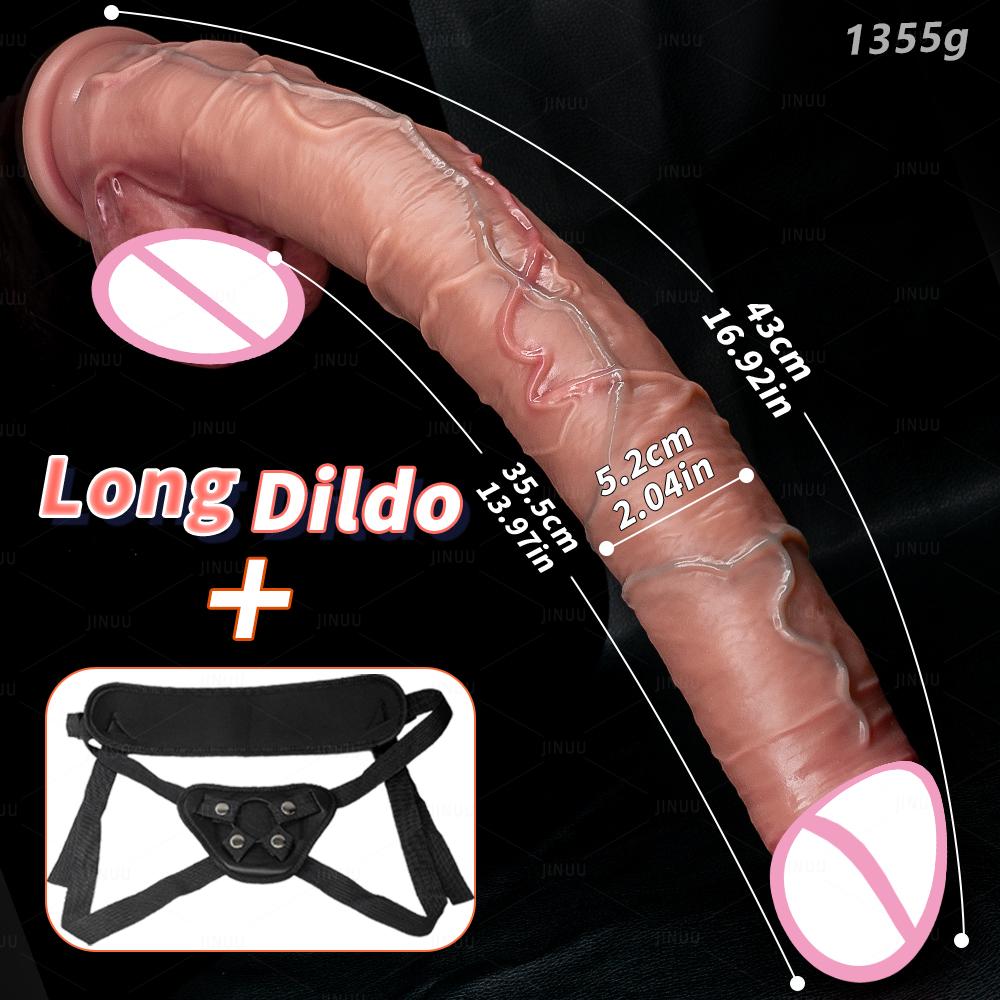 Realistic Long Dildo Brown Anal Plug with Suction Cup Big Penis Butt Plug Long Dick Sex Toys for Women men Phallus Anal Dilator