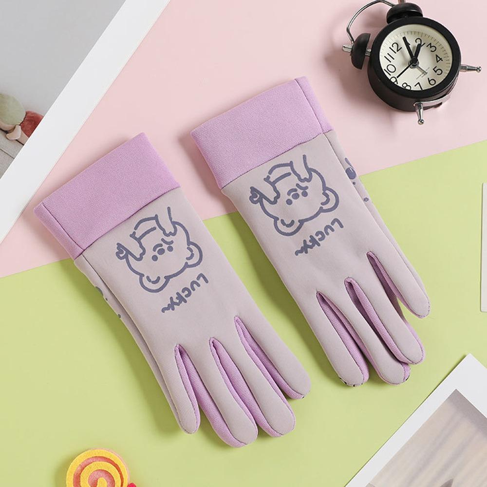 Fleece Lined Kids Mittens Cartoon Full Finger Gloves Outdoor Sports Gloves  for Kids Christmas Gift