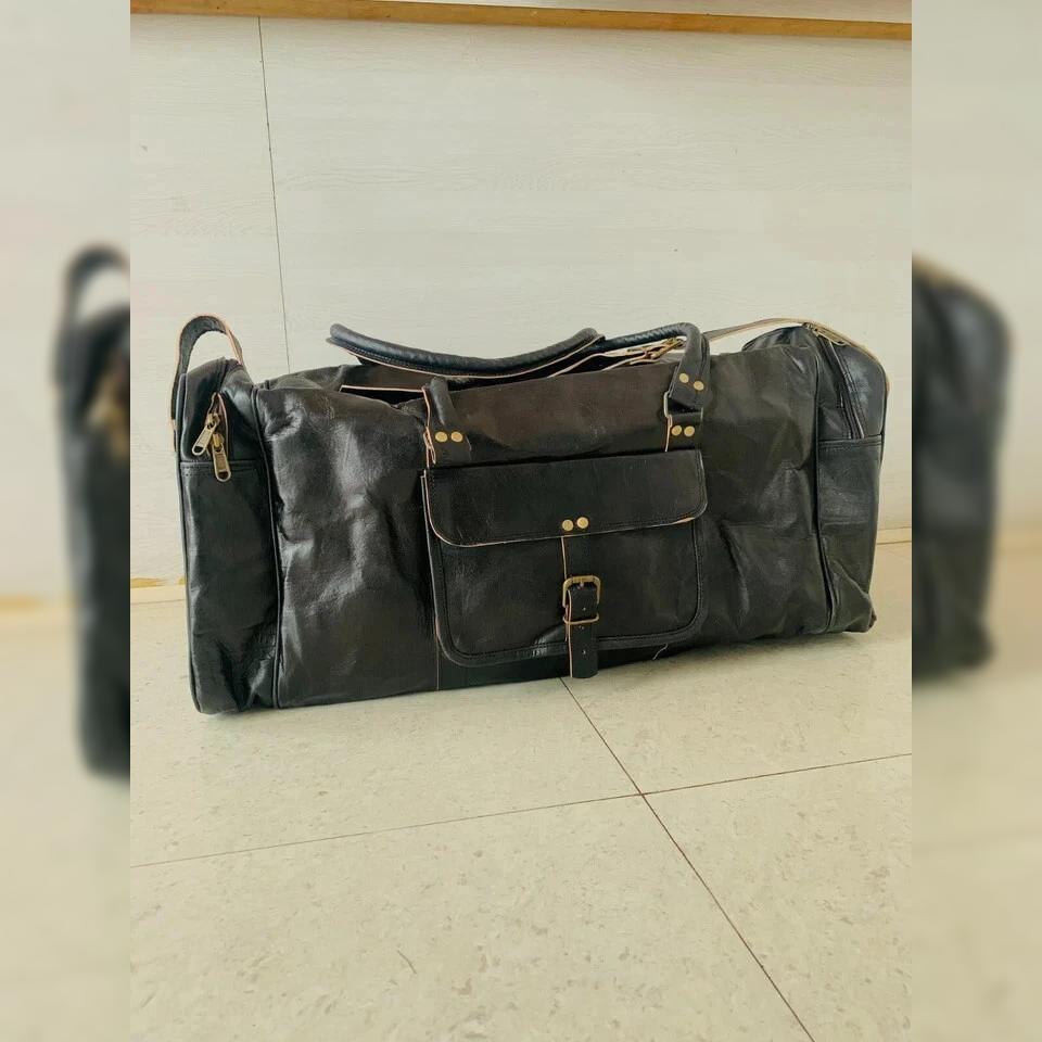 New Laptop Rucksack Vintage Super Strong Leather Goat Backpack Bag Gym