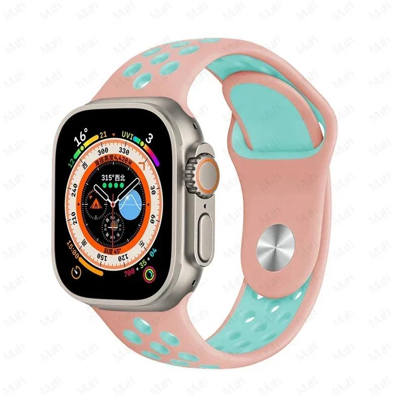 Sportarmbänder für Apple Watch Series 10 42mm 46mm Armband ultra 2 49mm 40mm-44mm 45mm 41mm Silikonarmband iwatch 10 9 8 7 6 SE 5 4 3