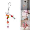 Sweet Bowknot Beaded Phone Charm Flower Chain Keychain Fashion Accessory Bag Pendant Keyring for Phones and Backpacks