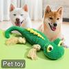 Pet Toy Knitted Cartoon Lizard Shape Bite-resistant Indestructible Stress Relief Sound Making Squeaky Relieve Boredom Soft Elastic Teeth Grinding