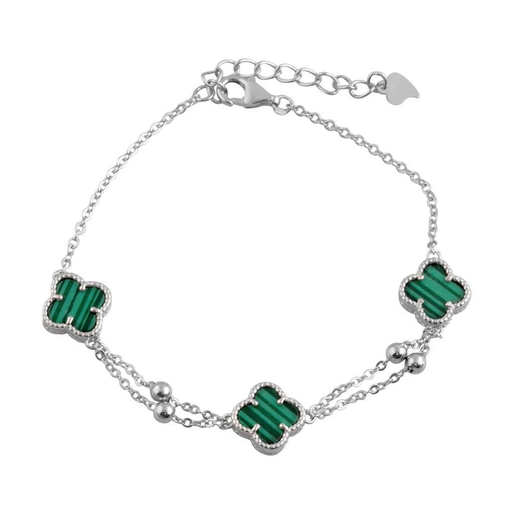 Hõbedane malahhiidiga käevõru (2098942)