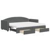 VidaXL Daybed with Trundle and Drawers Dark Grey 80x200 Cm Fabric 3197238