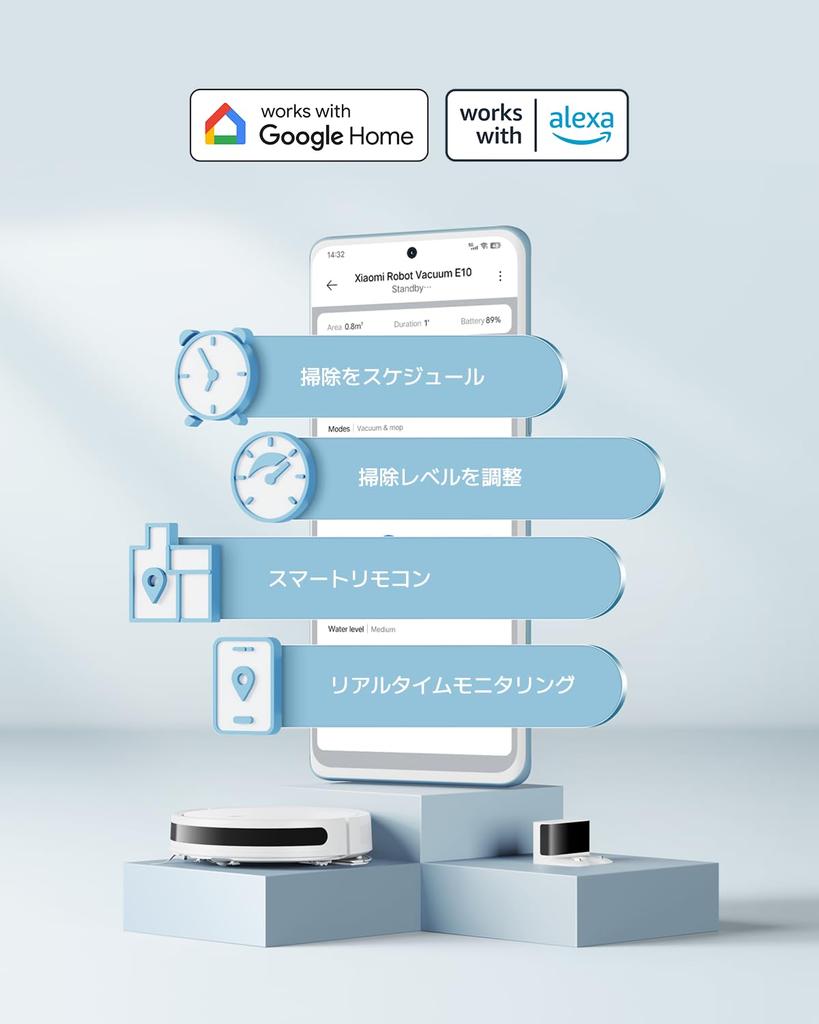 Xiaomi Robot Vacuum Cleaner E10 for both suction and wet strong cleaning step overcomes supports 3 water flow lasts for 110 voice compatible with Mi