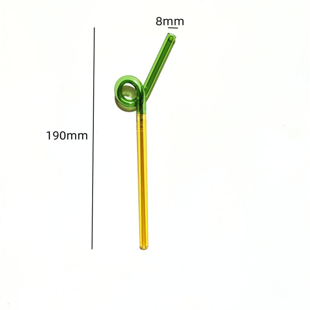Glass Pipette Decorative Environmental Protection Reusable Non-toxic Durable Heat Resistance Colorful Straw Functional Security