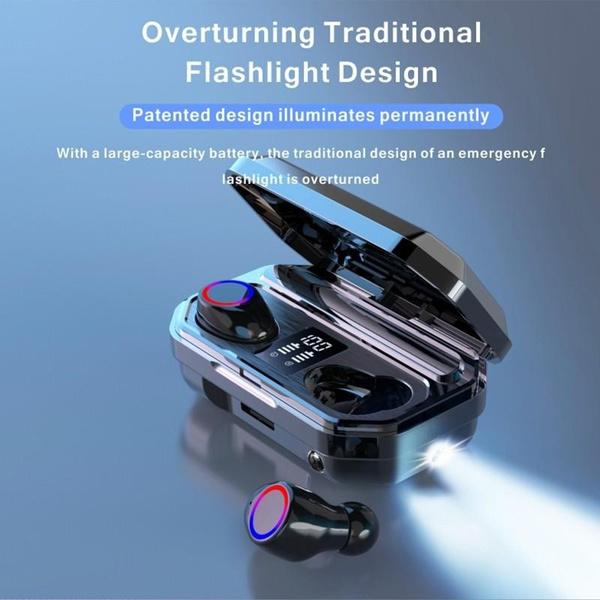 9D HiFi Bluetooth 5.0 CVC8.0 Noise Reduction Stereo Wireless TWS Bluetooth Headset LED Display Headset Waterproof Dual Headphones with Power Bank