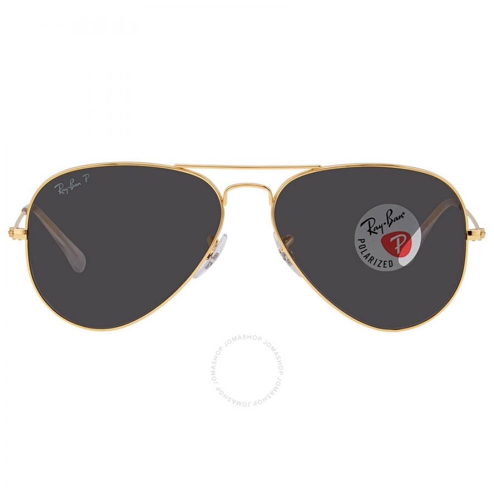 

Ray Ban Aviator Classic Polarized Black Pilot Unisex Sunglasses RB3025 919648 58