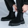 Fashion Quality Rubber Thick Sole Cushioned Comfortable Chelsea Boots Slip-on Men's Business Boots Autumn Winter Outdoor Non Slip Boots