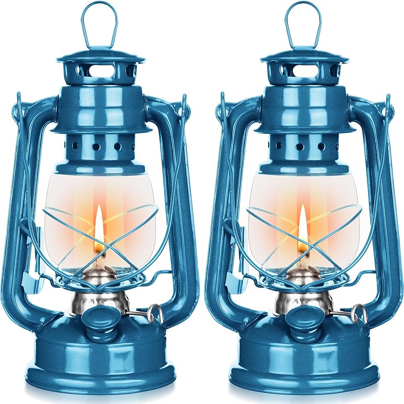 2 Pcs Hurricane Lantern 10 Inch Original Oil Burning Lantern Vintage Hanging Oil Lamp Outdoor Indoor Decorative Kerosene Fuel Lanterns for Camping