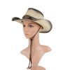 Retro Classic Western Cowgirl Hats for Women Men Wide Brim Straw Sun Hats with Chin Strap Adults Jazz Panama Cowboy Hats