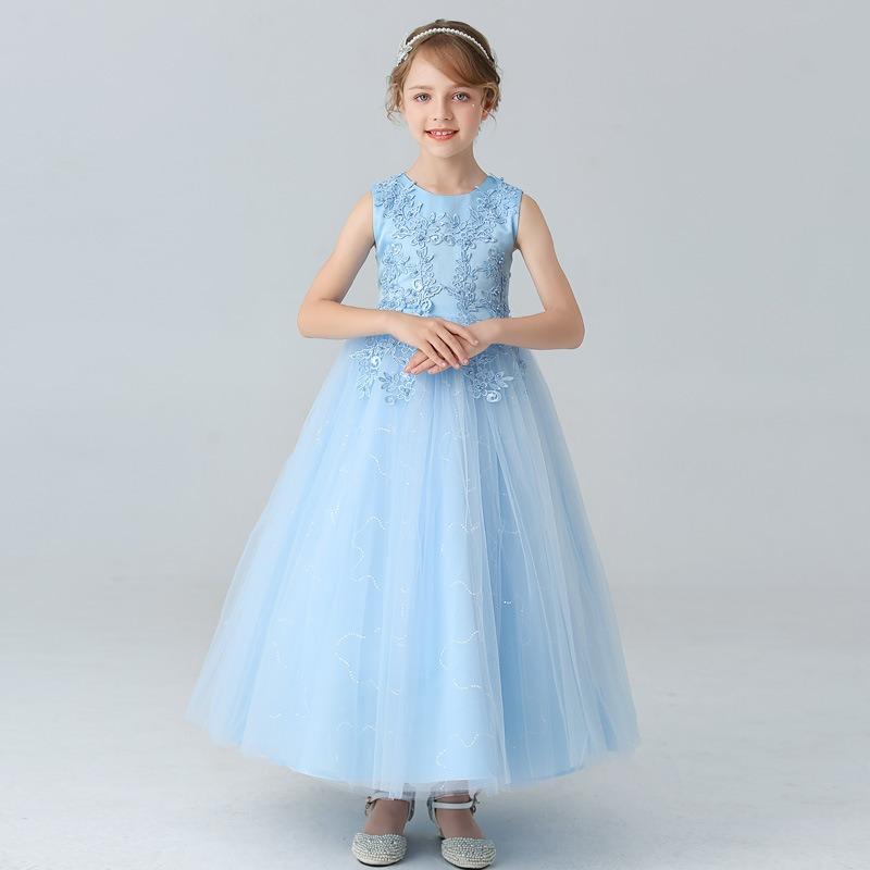 Girls Kids Puffy Princess Dress Wedding Party Performance Flower Girl Dress