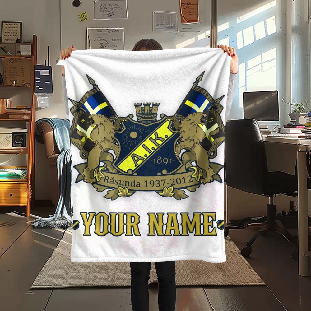1PC Custom Name Aik Patterned Flannel Blanket Suitable For All Seasons for Home Decor Warmth and Comfort Gifts Holiday Present