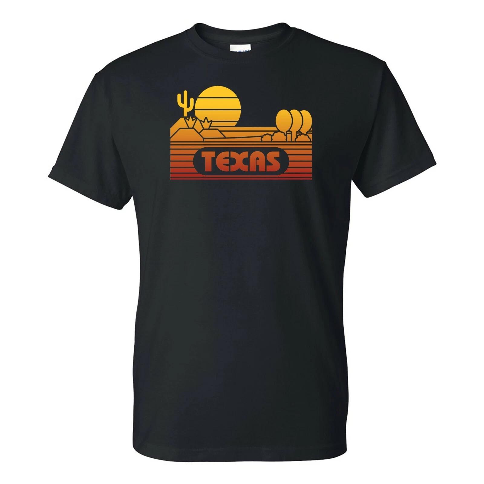 Texas Groovy Sunset - Landscape Vacation Home State T Shirt - Black 2XL