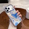 Rose Blue & White Butterfly iPhone 17 Pro Max Case - Stylish New 15 Pro for Women