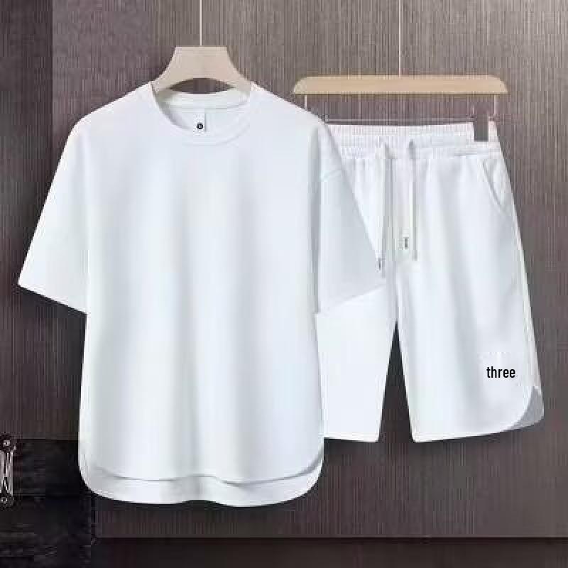 2024 Summer Men's Casual Sports Set: Trendy Short Sleeve T-shirt & Five-Point Shorts - Hong Kong Style