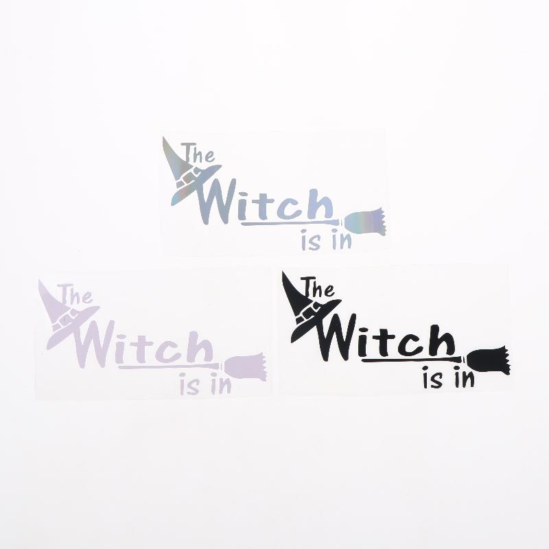 Car Sticker "The Witch Is In" Creative Letter Decal Waterproof Universal Fit for Auto Truck Motorcycle Rear Windshield