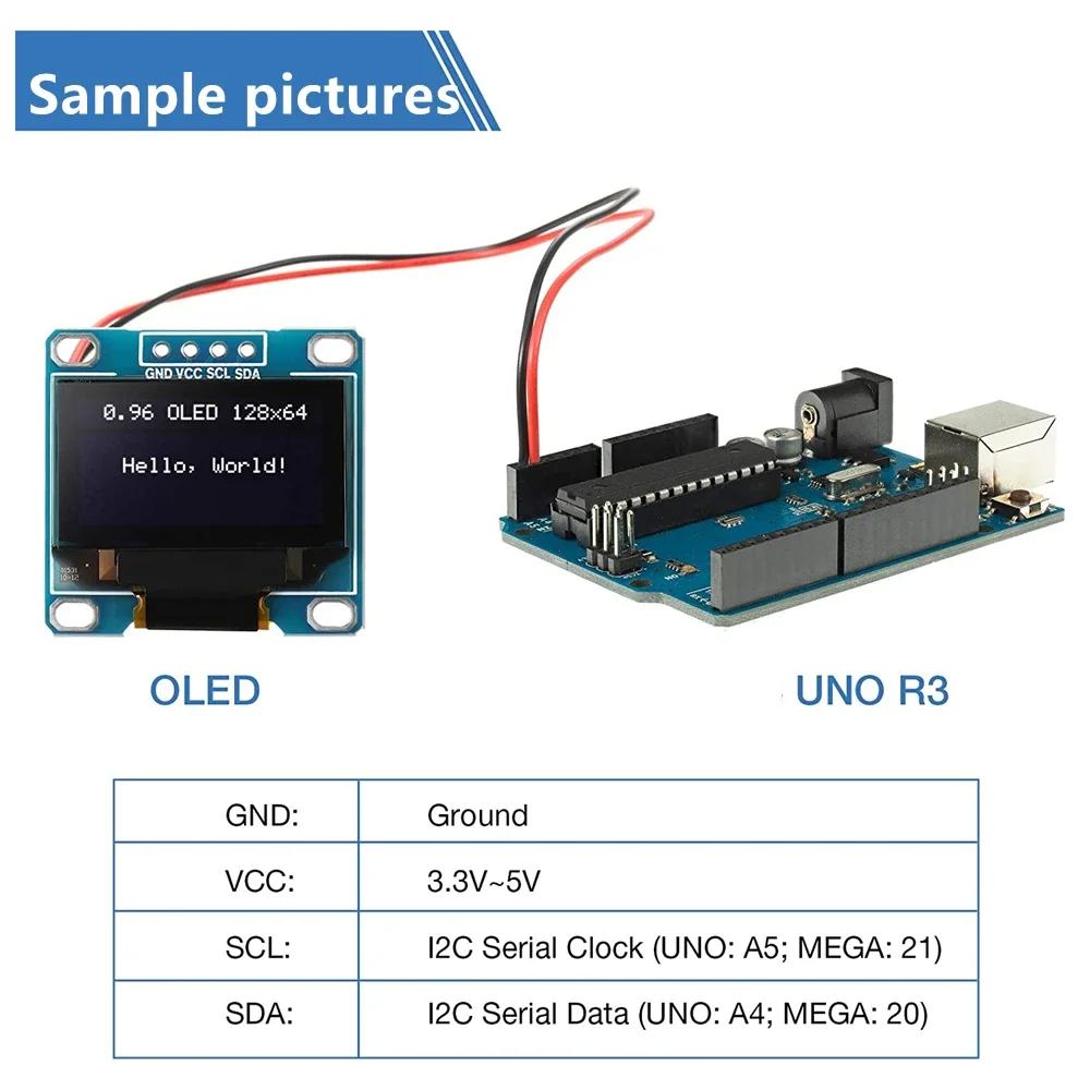 1pcs Original 0.96 inch oled IIC Serial White OLED Display Module 128X64 I2C SSD1306 12864 LCD Screen Board For Arduino