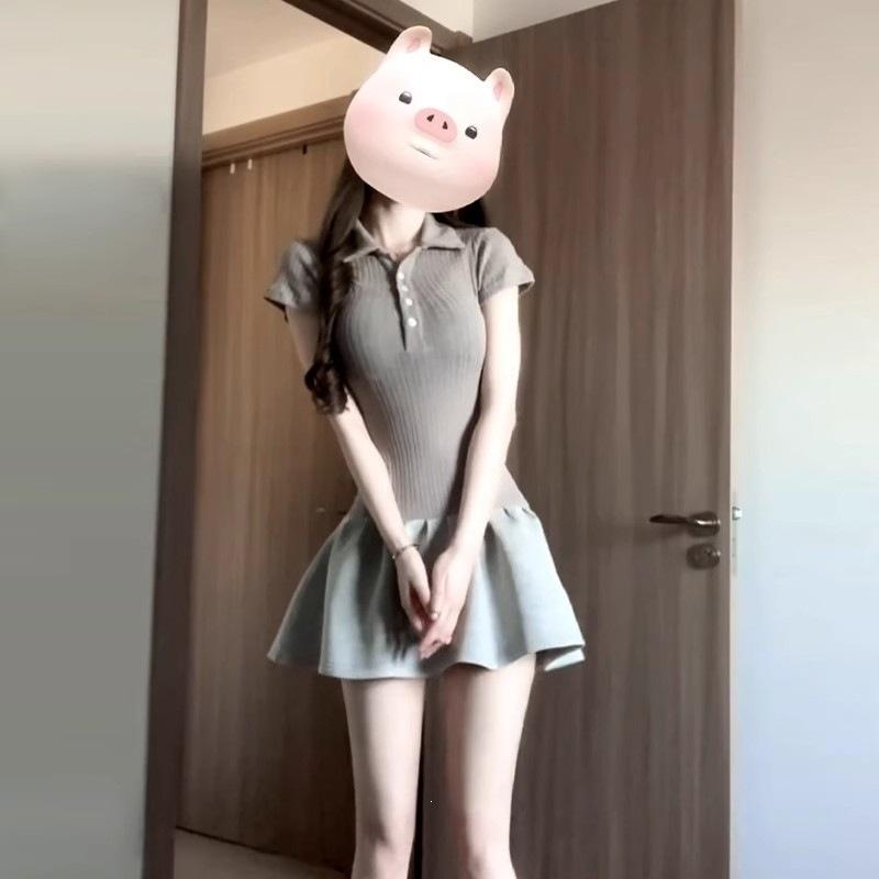American Spice Girl Temperament College Style Dress Women's Clothing, Summer New Small Slim a Word Short Skirt