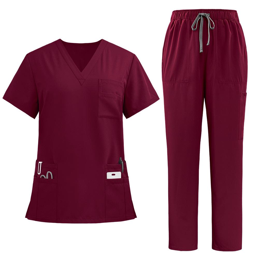 Four-Way Stretch Quick-Dry Elastic Uniform Set for Nurses and Salon Workers