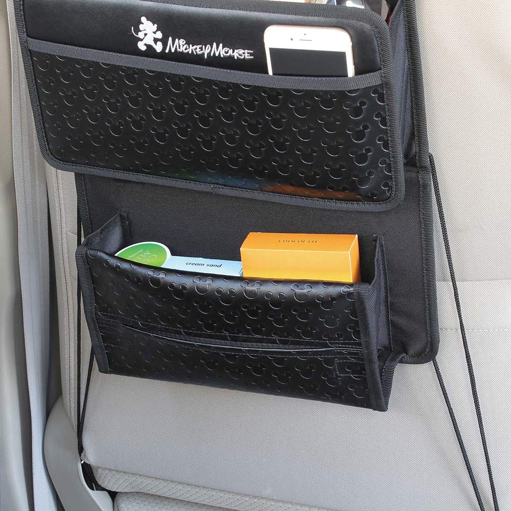 Napolex Disney Seatback Large Capacity Car Mickey Mouse Leather-Look Pocket, Rear-Mounted, Slim, Compact, Storage, Accessory, Design, WD-394