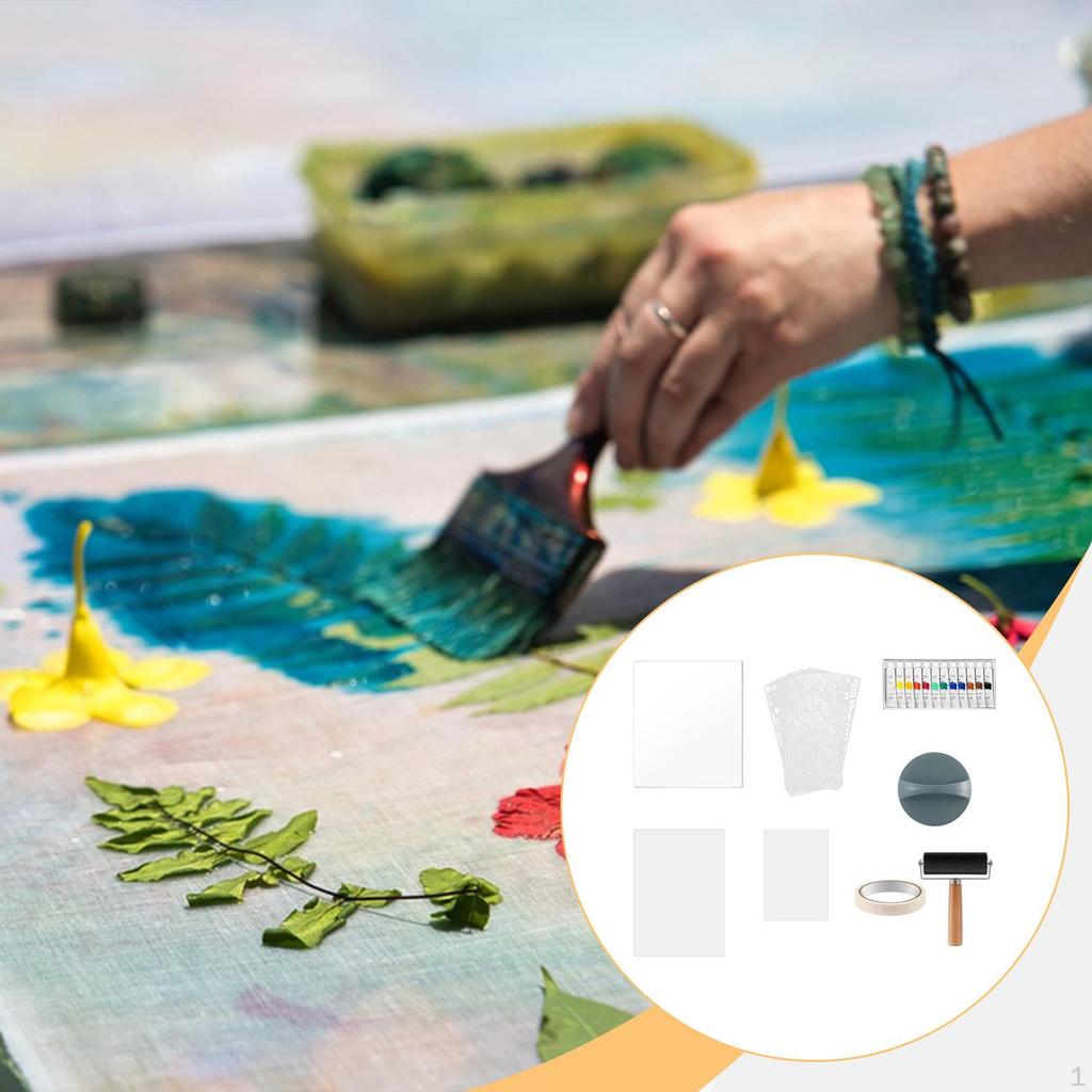 Kit de Imprimare Gel pentru Începători Articole de Artă Profesionale pentru Confecționarea de Felicitări și Artizanat Șabloane Versatile