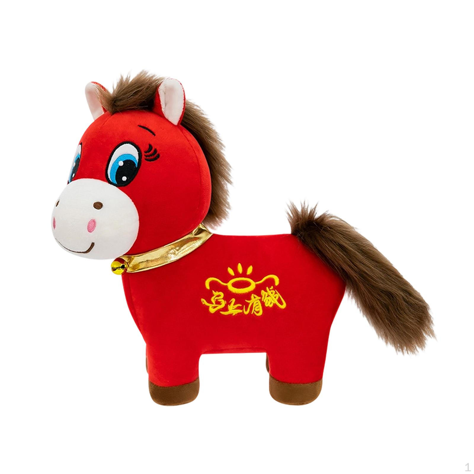 

Horse Doll Animal Statue Year Gatherings Soft Toy Decorative Figurine for Living Room 25cm