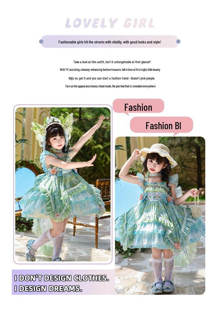 Little Girl Flower Fairy Princess Dress - Summer Birthday Party Outfit