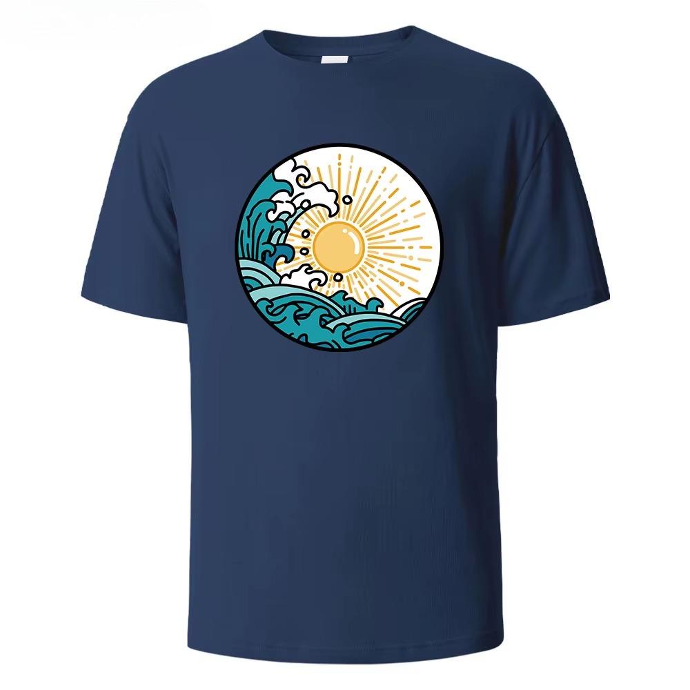 Unisex Summer Pattern Printed Short Sleeved Tshirt Fashionable And Simple Round Neck Tshirt Versatile Tshirt