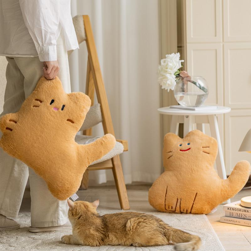 Kawaii Plushie Cats Black Pillow Stuffed Animals Cat Plush Pillow Cushion Soft For Sofa Decoration Lovely Cat Toys For Girls