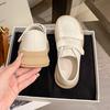 [Spring New] All-cowhide Little White Shoes Women's Tide Velcro Thick-soled Leather Board Shoes 2025ins Wind