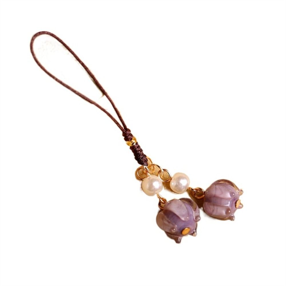 Phone Accessories Orchid Flower Phone Chains Mobile Phone Keychain Anti-lost Lanyard Phone Strap