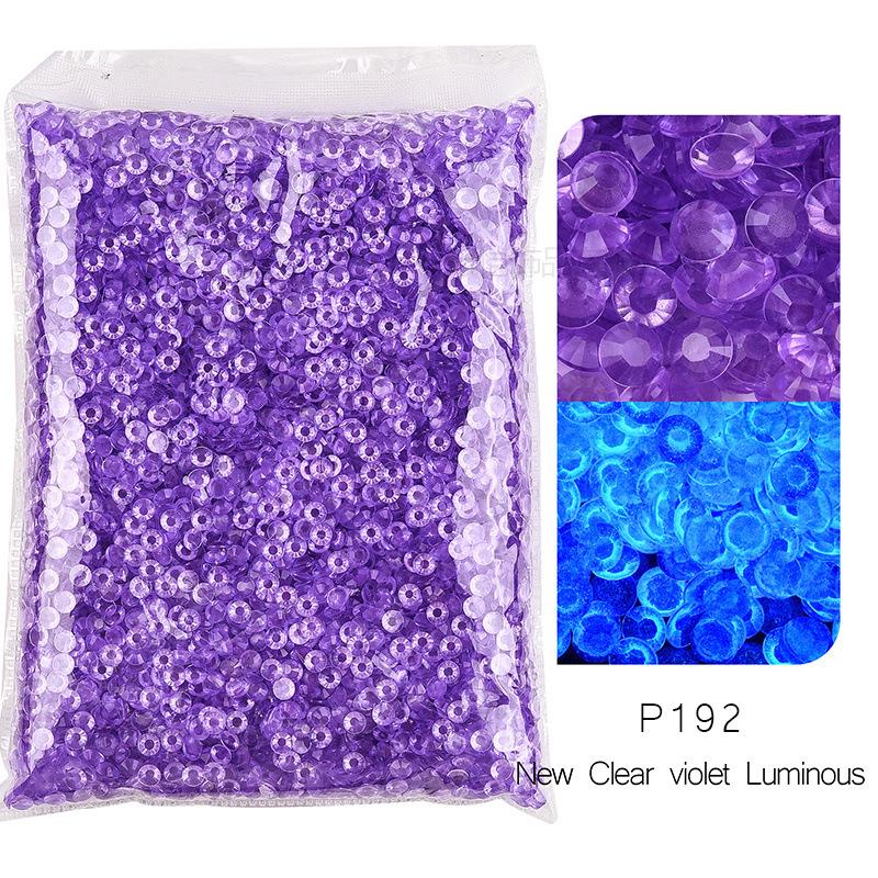 Round Resin Flat Bottom Drill Transparent Bottom Luminous Nail Drill Diy Mobile Phone Violent Bear Loose Diamond Accessories Accessories