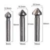 1 Pcs 3 Flute Countersink Drill Bit Round Handle 90 Degree HSS Wood Steel Chamfer Cutter Tool 6.3/8.3/10.4/12.4/16.5/20.5mm