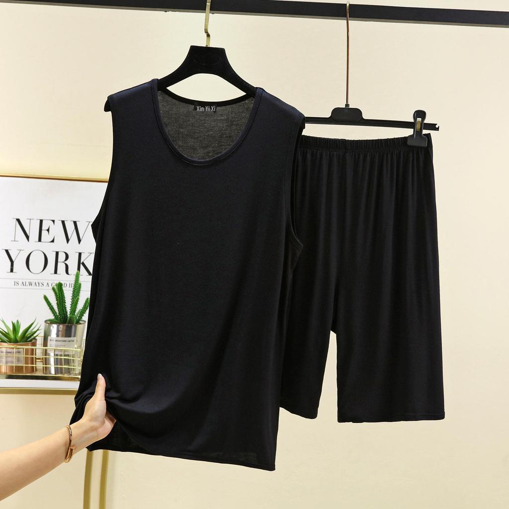 Zweiteiliges Set aus Modal-Tanktop und Shorts für Herren – Sommer