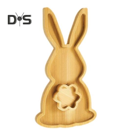 

Деревянный поддон для конфет, орехов, фруктов, поднос для сервировки, кролик, овальная форма, пасхальная тарелка, дубовая деревянная бижутерия, контейнер для поделок A